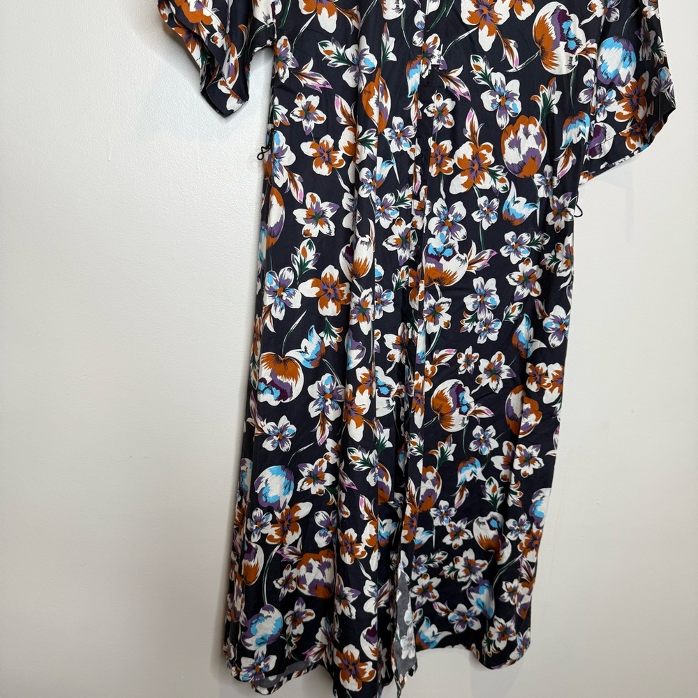 TUCKER NYC Sarah Shirtdress in Black Georgia Blossoms in Black M - Picture 7 of 10